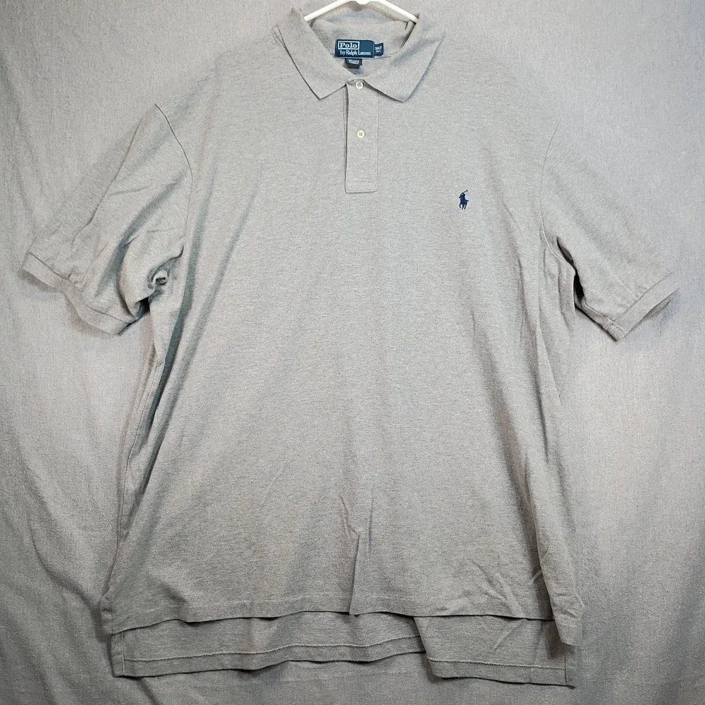 Polo Ralph Lauren Gray Cotton Polo Shirt 3XLT Big Tall Classic Fit Preppy Casual